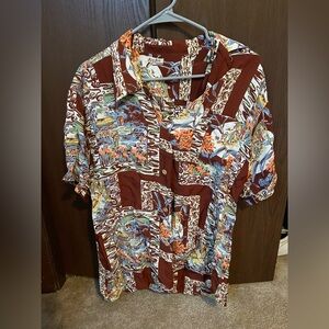 Reyn Spooner Brown and Blue Patterned Shirt